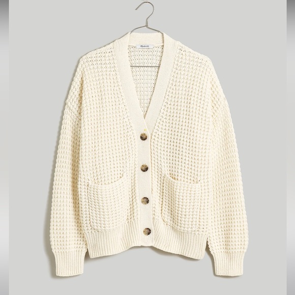 Madewell Waffle-Knit V-Neck Cardigan - Picture 6 of 7